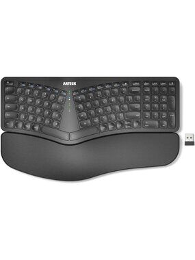 Ergonomic Wireless Keyboard with Palm Rest - Split Design, 2.4G USB Connectivity